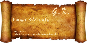 Gonya Károly névjegykártya