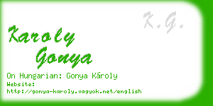 karoly gonya business card