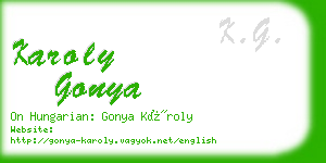 karoly gonya business card